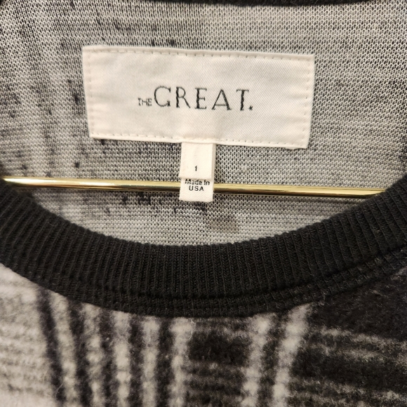 The Great. The College Sweatshirt Black Lumber plaid size small - Picture 6 of 7